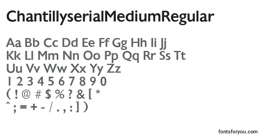 Шрифт ChantillyserialMediumRegular – алфавит, цифры, специальные символы