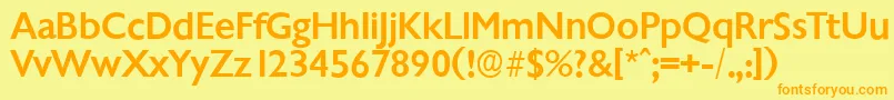 ChantillyserialMediumRegular Font – Orange Fonts on Yellow Background