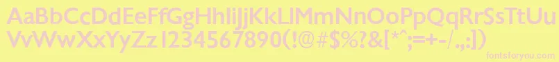 ChantillyserialMediumRegular-fontti – vaaleanpunaiset fontit keltaisella taustalla