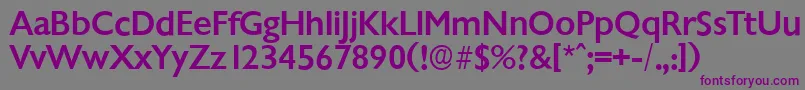 Шрифт ChantillyserialMediumRegular – фиолетовые шрифты на сером фоне
