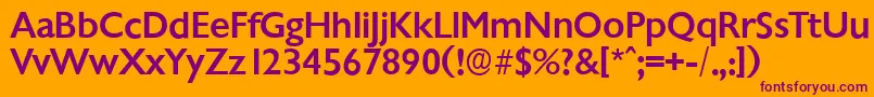 Шрифт ChantillyserialMediumRegular – фиолетовые шрифты на оранжевом фоне