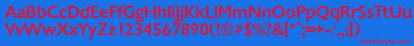 ChantillyserialMediumRegular Font – Red Fonts on Blue Background