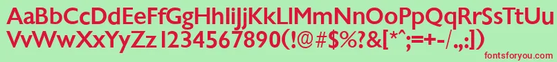 ChantillyserialMediumRegular Font – Red Fonts on Green Background