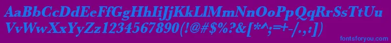 UrwbaskertextbolextnarOblique Font – Blue Fonts on Purple Background