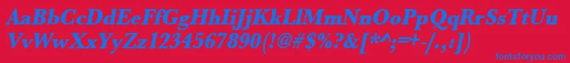 UrwbaskertextbolextnarOblique Font – Blue Fonts on Red Background