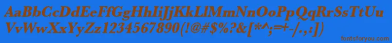 UrwbaskertextbolextnarOblique Font – Brown Fonts on Blue Background