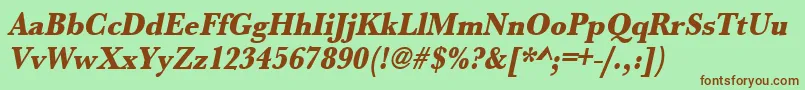 UrwbaskertextbolextnarOblique Font – Brown Fonts on Green Background