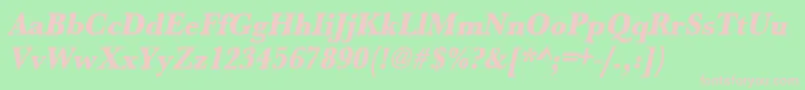 UrwbaskertextbolextnarOblique Font – Pink Fonts on Green Background