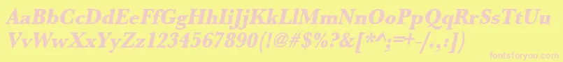 UrwbaskertextbolextnarOblique Font – Pink Fonts on Yellow Background