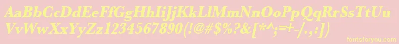 UrwbaskertextbolextnarOblique Font – Yellow Fonts on Pink Background