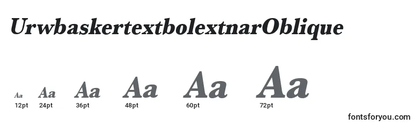 Размеры шрифта UrwbaskertextbolextnarOblique