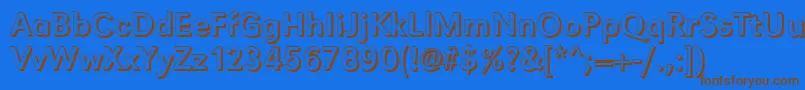 GroteskshRegular-Schriftart – Braune Schriften auf blauem Hintergrund