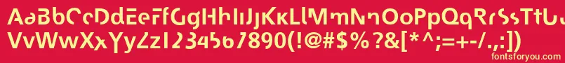 フォントJosephin – 黄色の文字、赤い背景