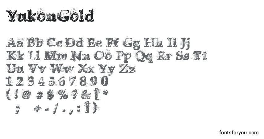 Fuente YukonGold - alfabeto, números, caracteres especiales