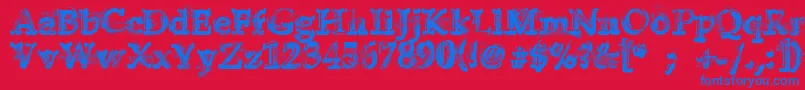 YukonGold Font – Blue Fonts on Red Background