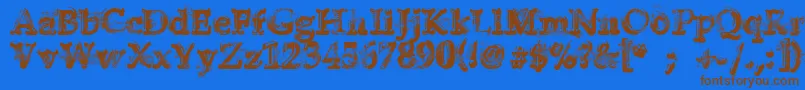 YukonGold Font – Brown Fonts on Blue Background