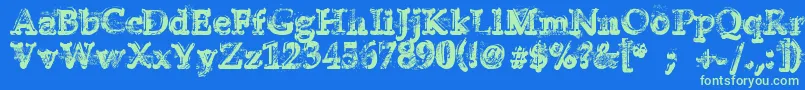 YukonGold Font – Green Fonts on Blue Background