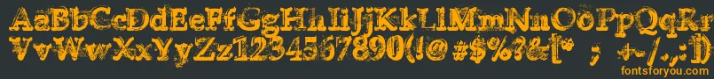 YukonGold Font – Orange Fonts on Black Background