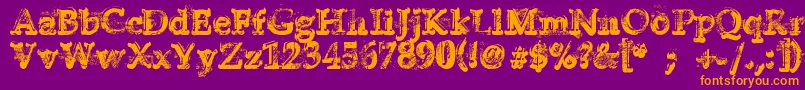 YukonGold Font – Orange Fonts on Purple Background