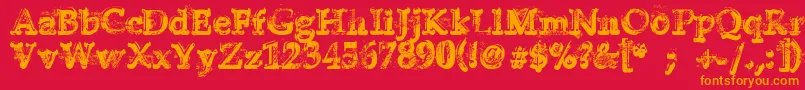 YukonGold Font – Orange Fonts on Red Background