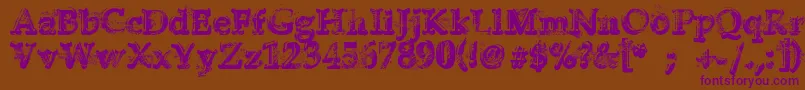 YukonGold Font – Purple Fonts on Brown Background
