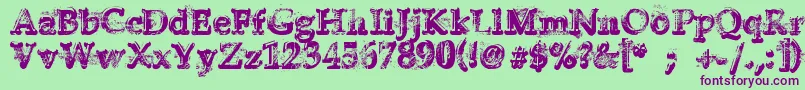 YukonGold Font – Purple Fonts on Green Background