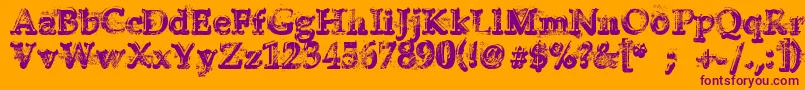 YukonGold-Schriftart – Violette Schriften auf orangefarbenem Hintergrund