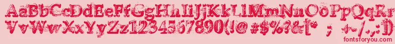 YukonGold-Schriftart – Rote Schriften auf rosa Hintergrund