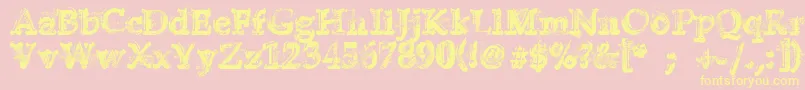 YukonGold Font – Yellow Fonts on Pink Background