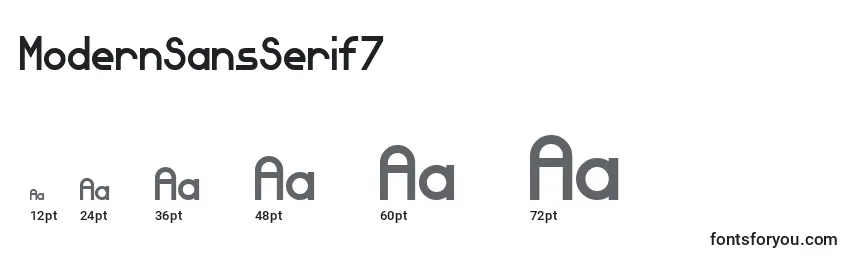 Размеры шрифта ModernSansSerif7