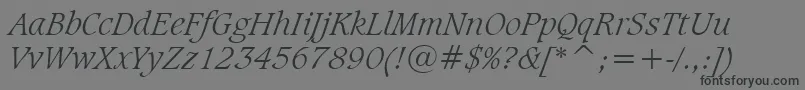 フォントCaxtonLightItalicBt – 黒い文字の灰色の背景
