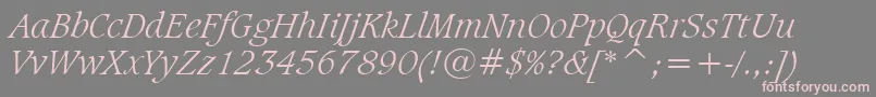 CaxtonLightItalicBt Font – Pink Fonts on Gray Background