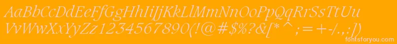 フォントCaxtonLightItalicBt – オレンジの背景にピンクのフォント