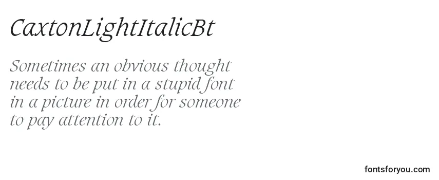 CaxtonLightItalicBt Font