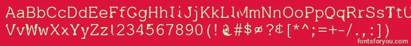 フォントDissatisfaction – 赤い背景に緑の文字