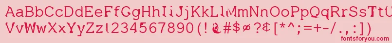 Dissatisfaction Font – Red Fonts on Pink Background