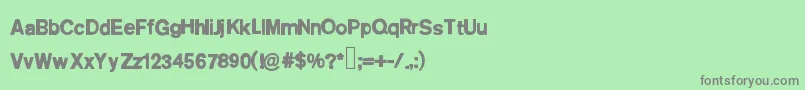 フォントJumpparty – 緑の背景に灰色の文字