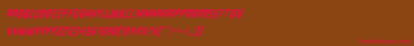 Countsuckulacondital-Schriftart – Rote Schriften auf braunem Hintergrund