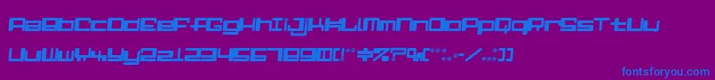 フォントAlphaNinerI – 紫色の背景に青い文字