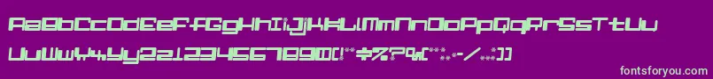 フォントAlphaNinerI – 紫の背景に緑のフォント