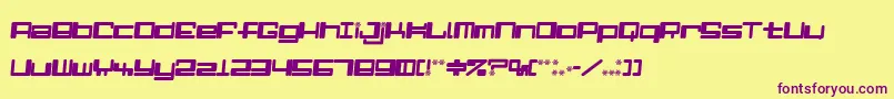 AlphaNinerI Font – Purple Fonts on Yellow Background