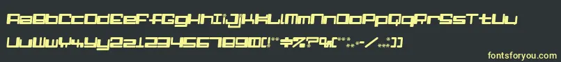 フォントAlphaNinerI – 黒い背景に黄色の文字