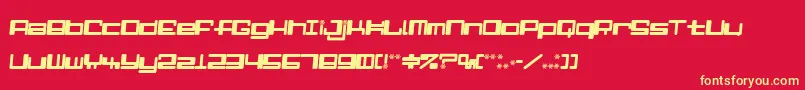 AlphaNinerI-Schriftart – Gelbe Schriften auf rotem Hintergrund