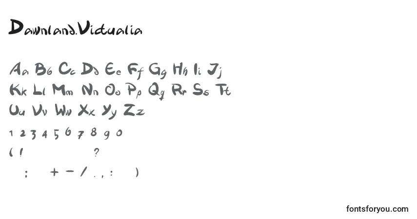 Dawnland.Victualia-fontti – aakkoset, numerot, erikoismerkit