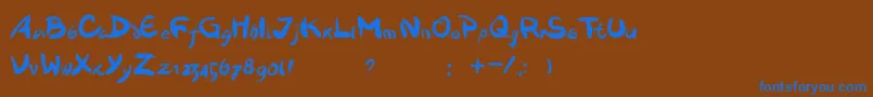 Dawnland.Victualia Font – Blue Fonts on Brown Background