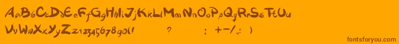 Dawnland.Victualia-Schriftart – Braune Schriften auf orangefarbenem Hintergrund