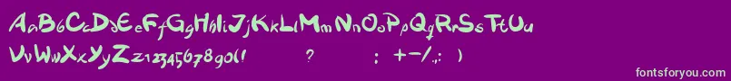 Dawnland.Victualia Font – Green Fonts on Purple Background