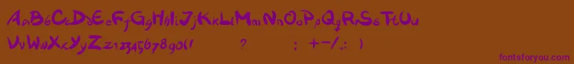 Dawnland.Victualia Font – Purple Fonts on Brown Background