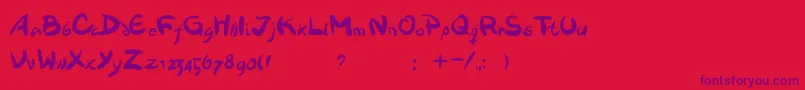 Dawnland.Victualia-Schriftart – Violette Schriften auf rotem Hintergrund
