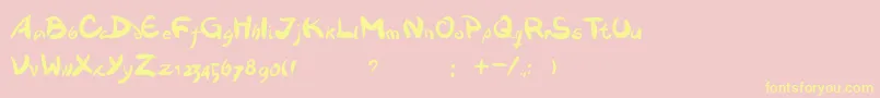 Dawnland.Victualia-Schriftart – Gelbe Schriften auf rosa Hintergrund